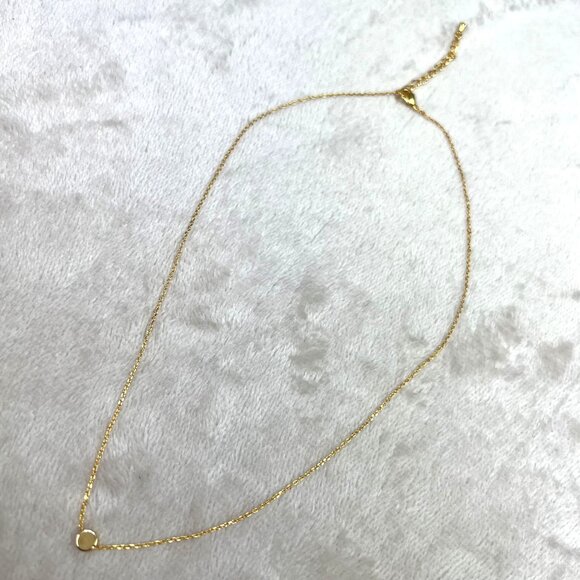Vivi Sun Gold Tone Dainty Necklace Round Bezel 18" NWT - Picture 4 of 5